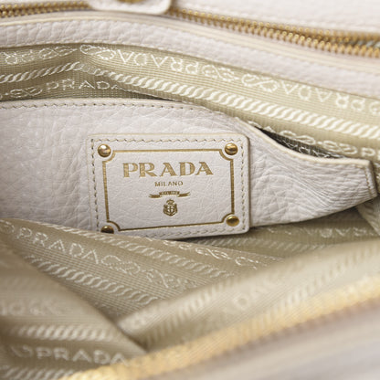 Prada Vitello Daino Large Double Zip Tote Talco 7 of 8