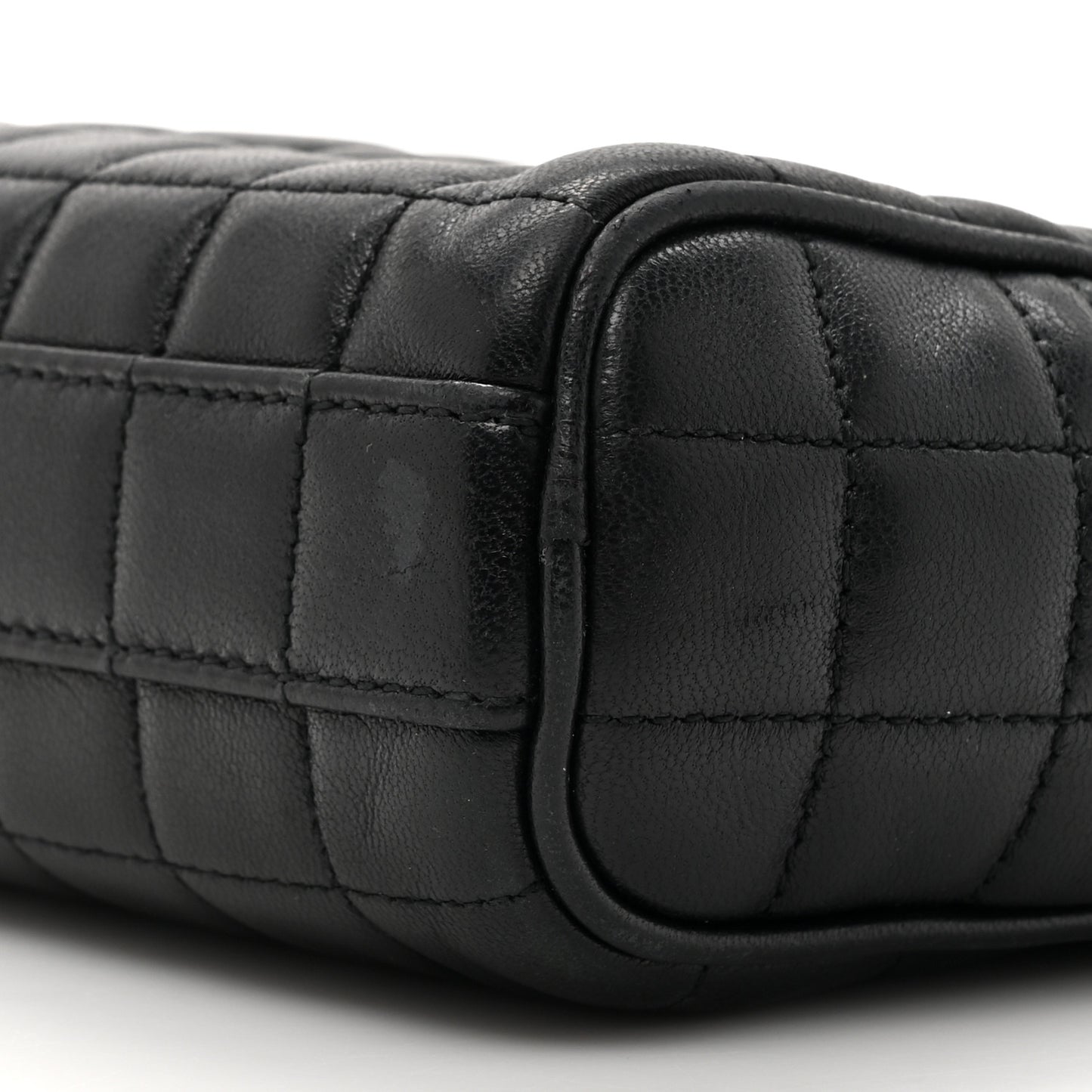 Lambskin Carre Quilted Cassandre Mini Camera Bag Black