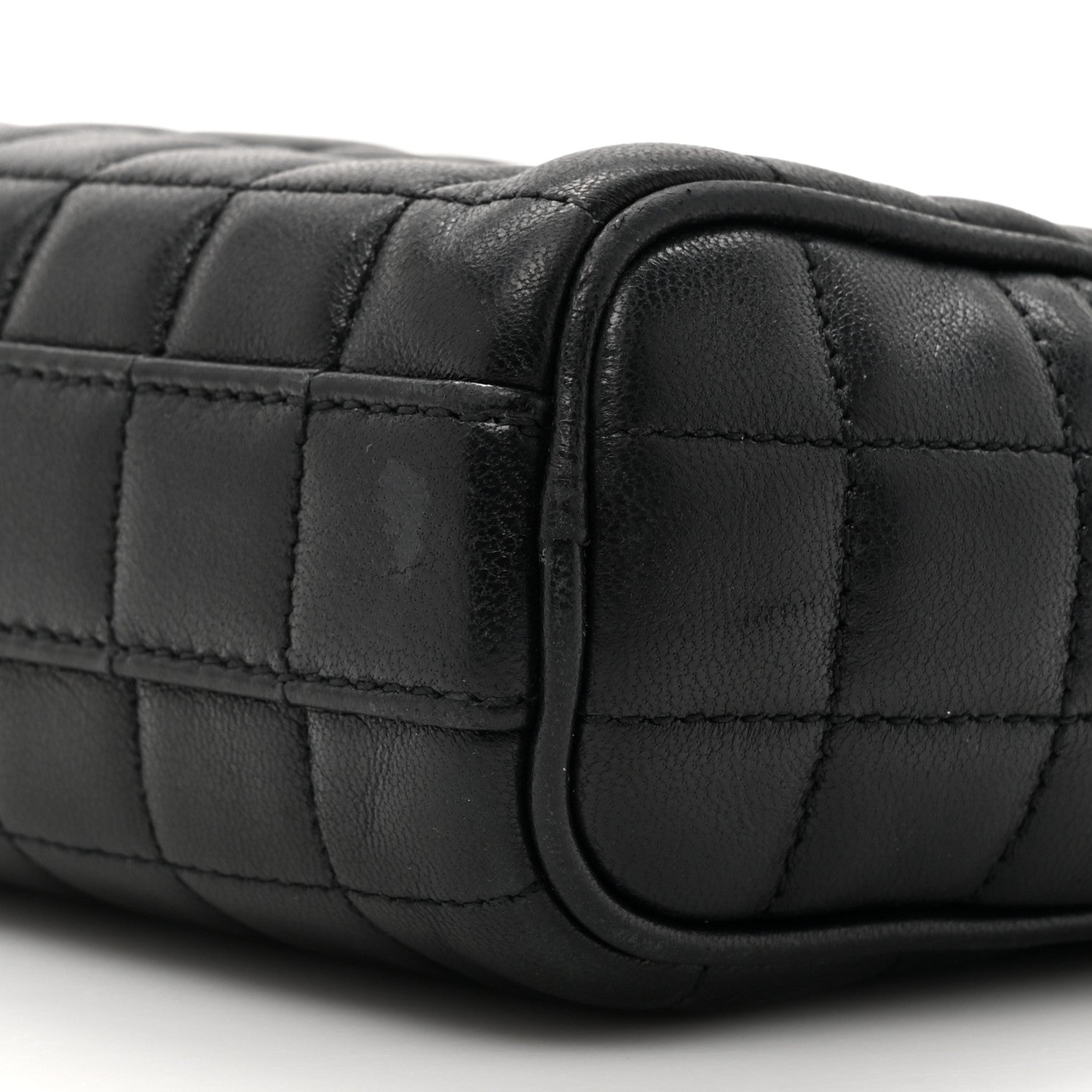 Saint Laurent Lambskin Carre Quilted Cassandre Mini Camera Bag Black 9 of 17