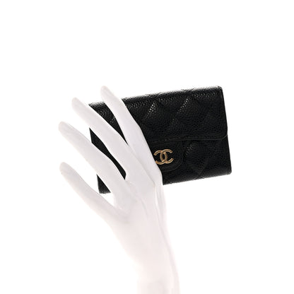 Chanel Caviar Quilted Flap Card Holder Wallet Black 2 of 9