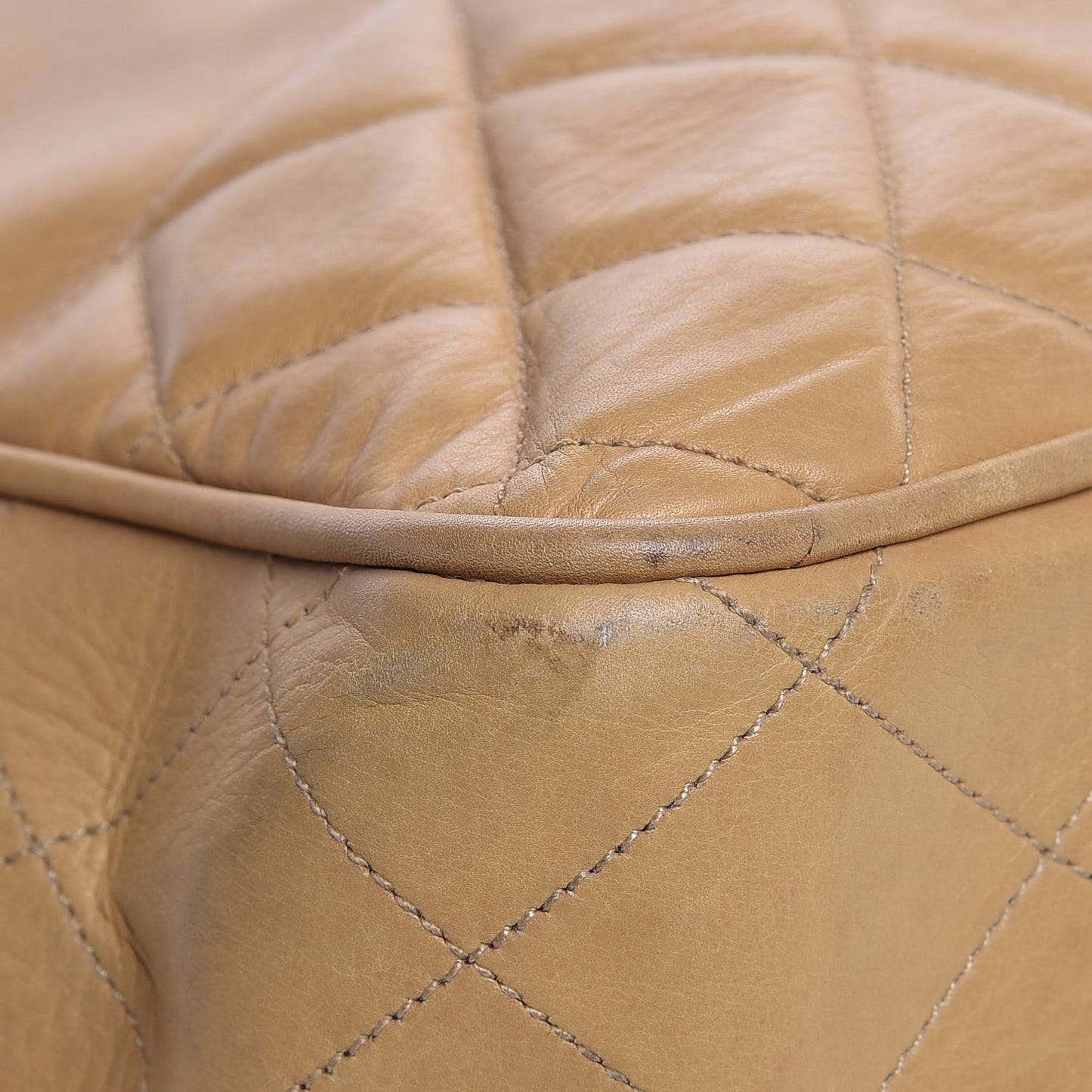 Lambskin Quilted Tote Beige