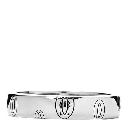 Cartier 18K White Gold 4mm Happy Birthday Band Ring 51 5.75 3 of 4