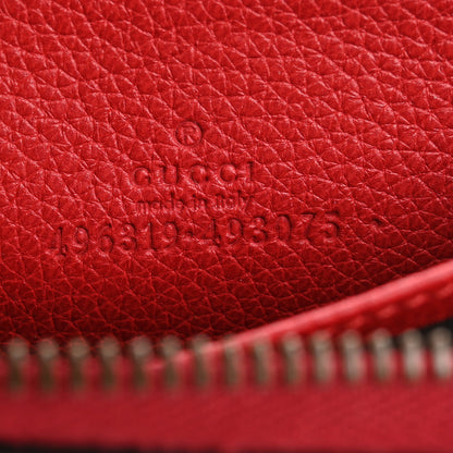 Gucci Calfskin Logo Zip Around Card Case Hibiscus Red 6 of 10