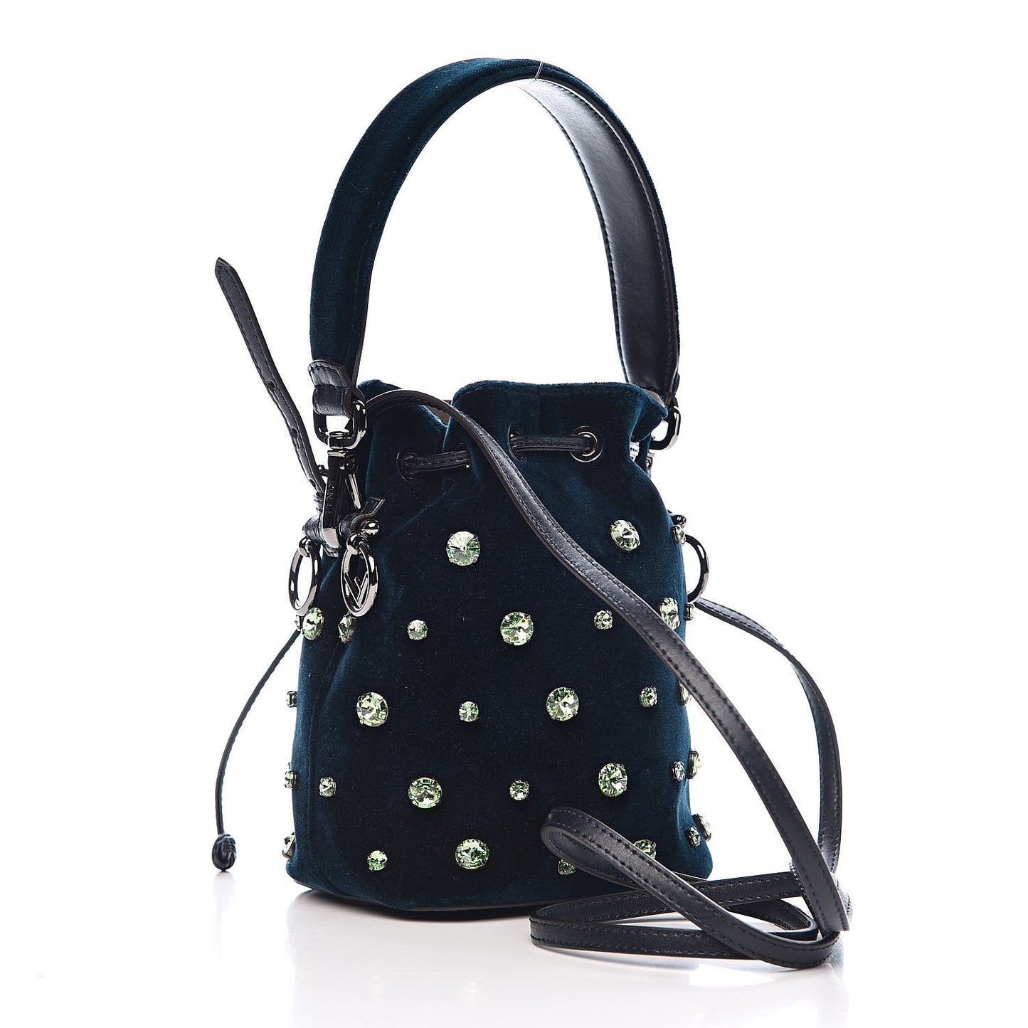 Velluto Crystal F is Mini Mon Tresor Bucket Bag Blue Notte