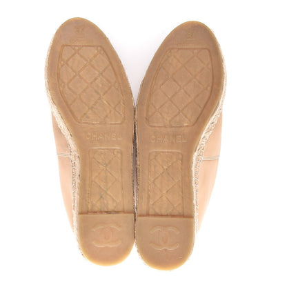 Chanel Lambskin CC Espadrilles 37 Beige Black 5 of 10