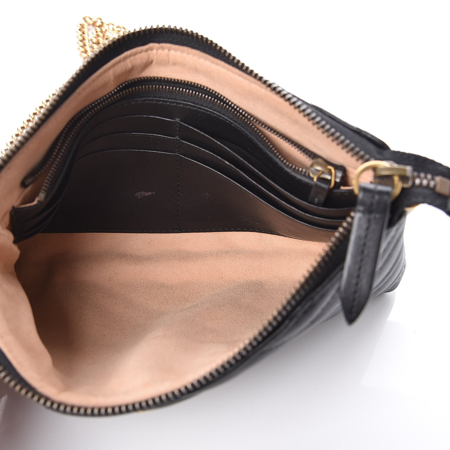 Gucci Calfskin Matelasse Mini GG Marmont Chain Bag Black 5 of 10