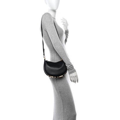 Fendi Vitello Grace Matte Mini Fendigraphy Hobo Bag Black 2 of 11