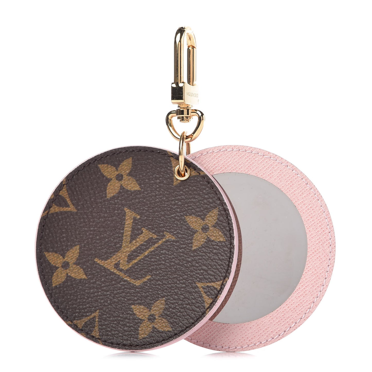 Monogram LV Mirror Bag Charm Key Holder Rose Ballerine
