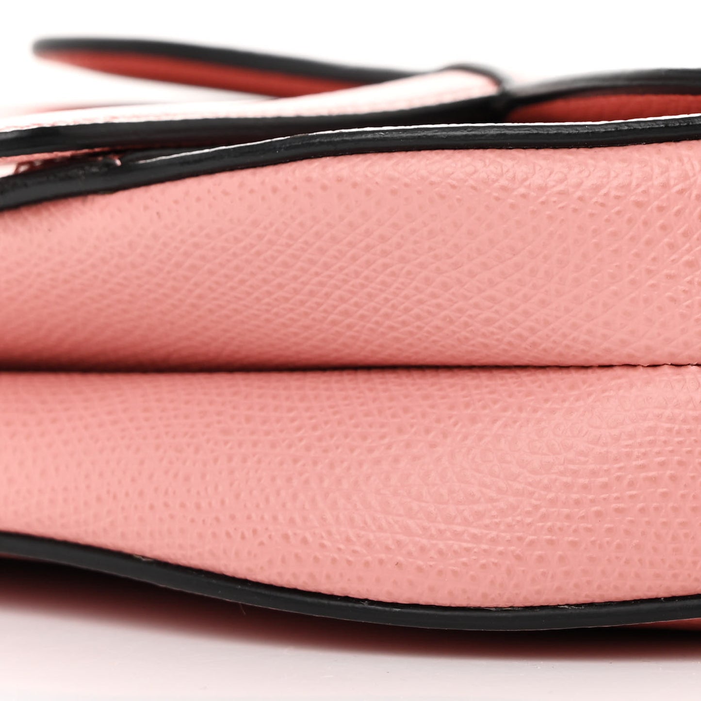 Grained Calfskin Mini Saddle Bag Pink