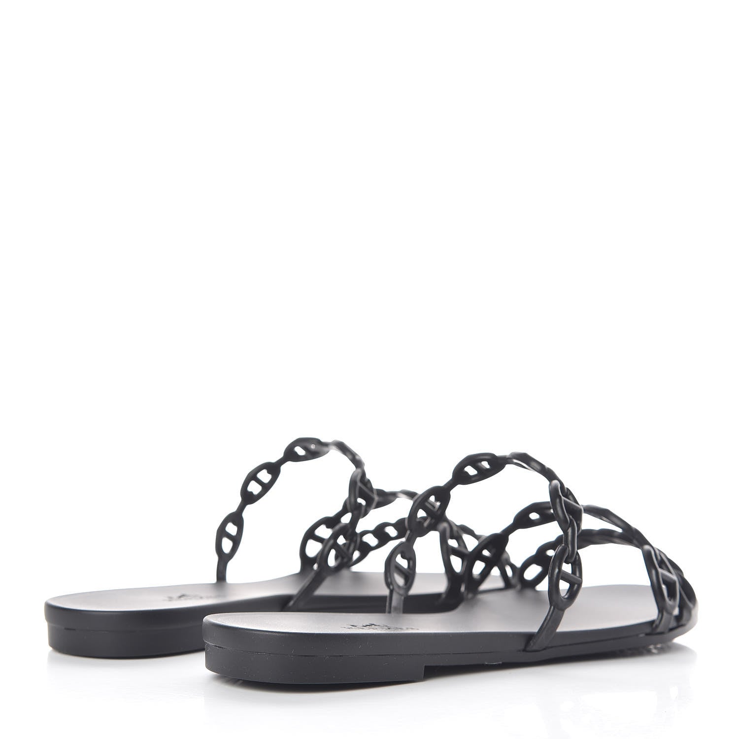 Hermes Rubber Chaine d'Ancre Rivage Sandals 35 Black 4 of 7