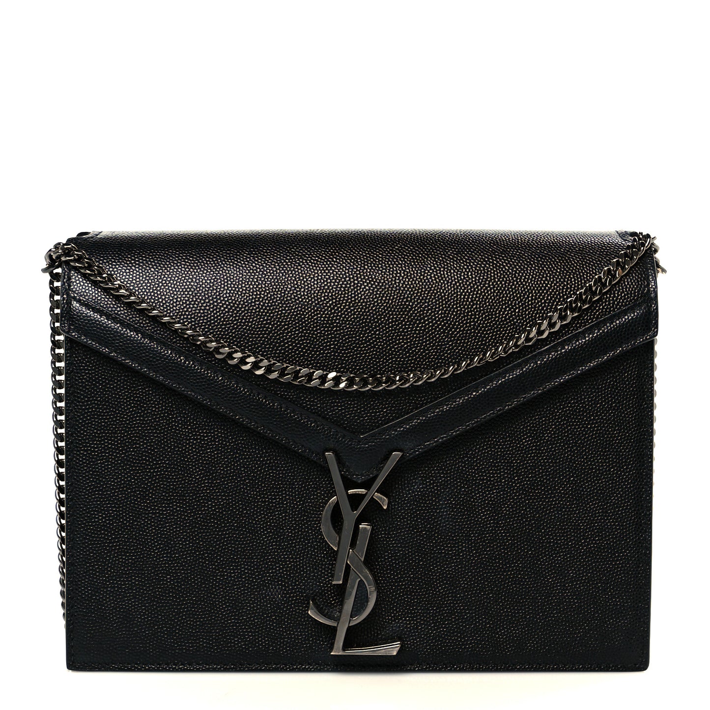 Grain De Poudre Monogram Cassandra Clasp Bag Black