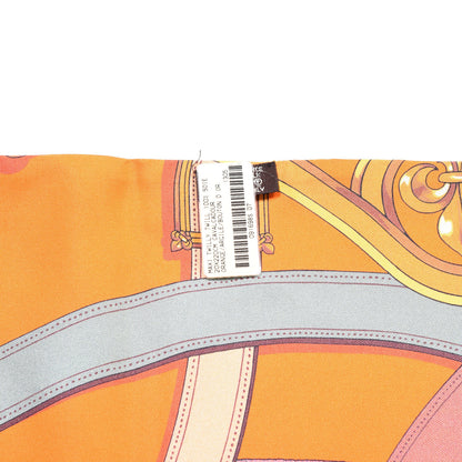 Hermes Silk Cavalcadour Maxi Twilly Orange Argile Bouton D'Or 5 of 5