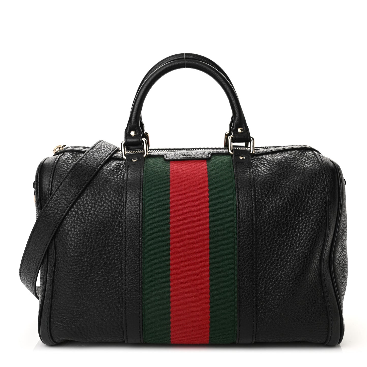 Calfskin Vintage Web Medium Boston Black