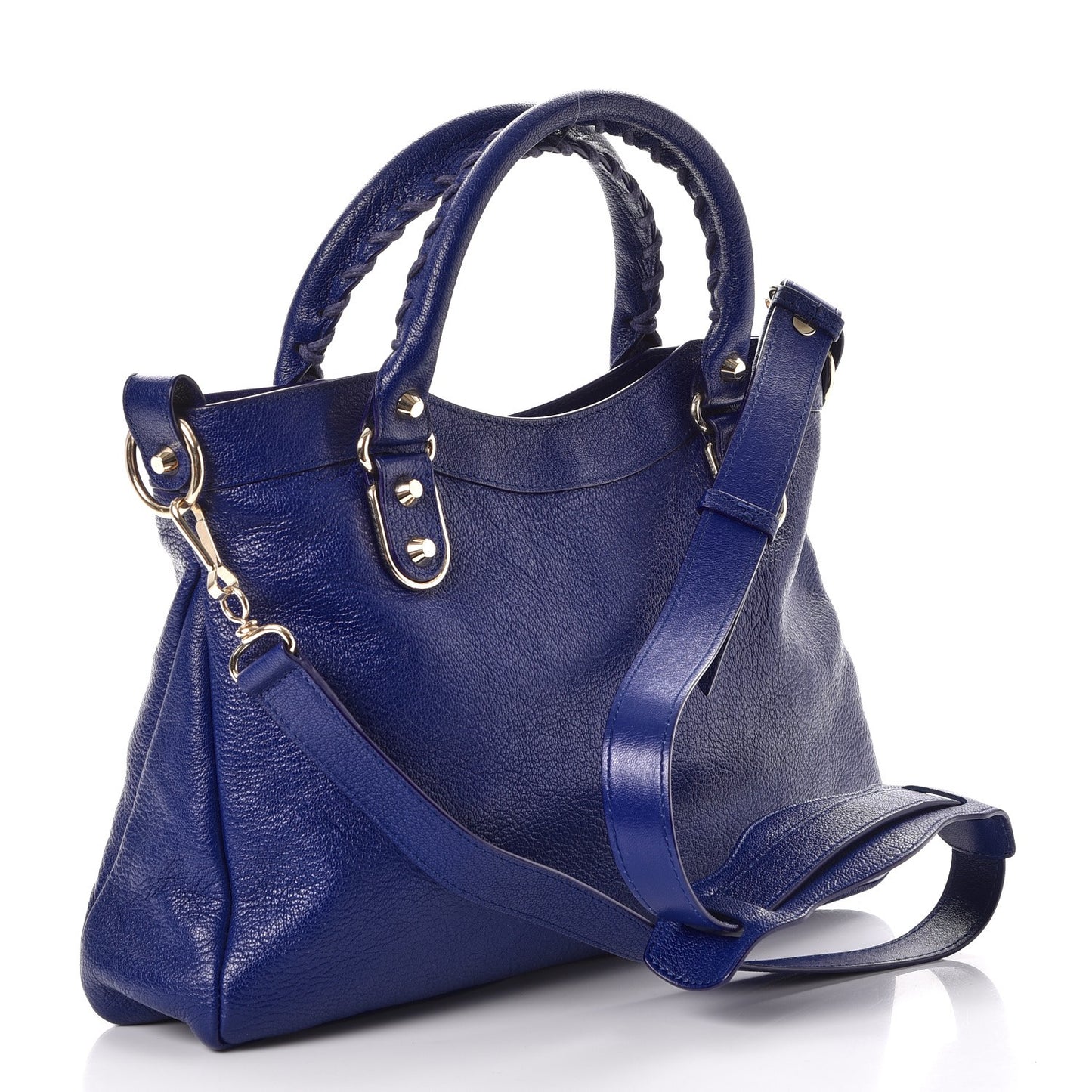 Chevre Gold Metallic Edge Hardware Town Bleu Roi