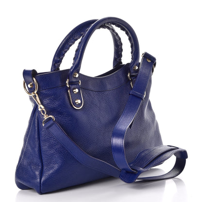 Balenciaga Chevre Gold Metallic Edge Hardware Town Bleu Roi 3 of 7