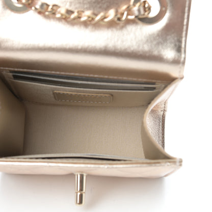 Chanel Metallic Lambskin Quilted Mini Trendy CC Clutch With Chain Gold 5 of 11