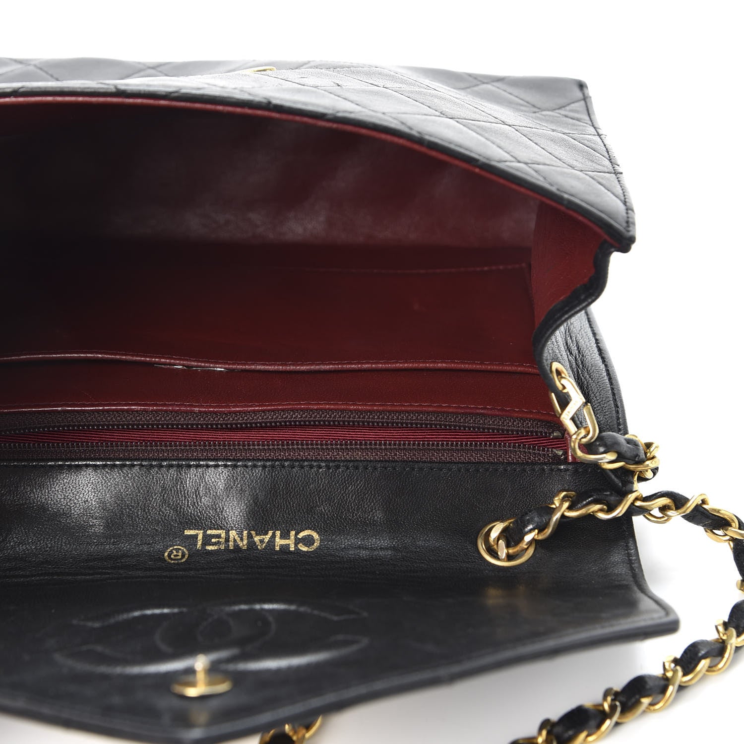 Chanel Lambskin Quilted Mini Square Flap Bag Black 4 of 10
