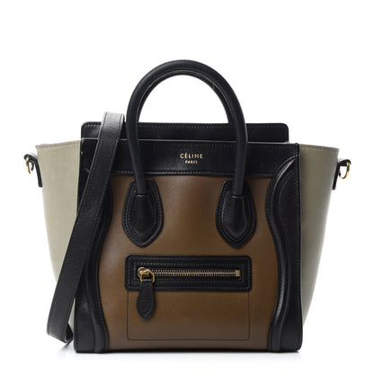 Celine Satin Calfskin Nano Tri-Color Luggage Dark Grey 1 of 20