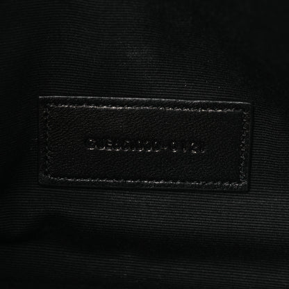 Saint Laurent Grain De Poudre Textured Mixed Matelasse Triquilt Monogram Clutch Black 7 of 12