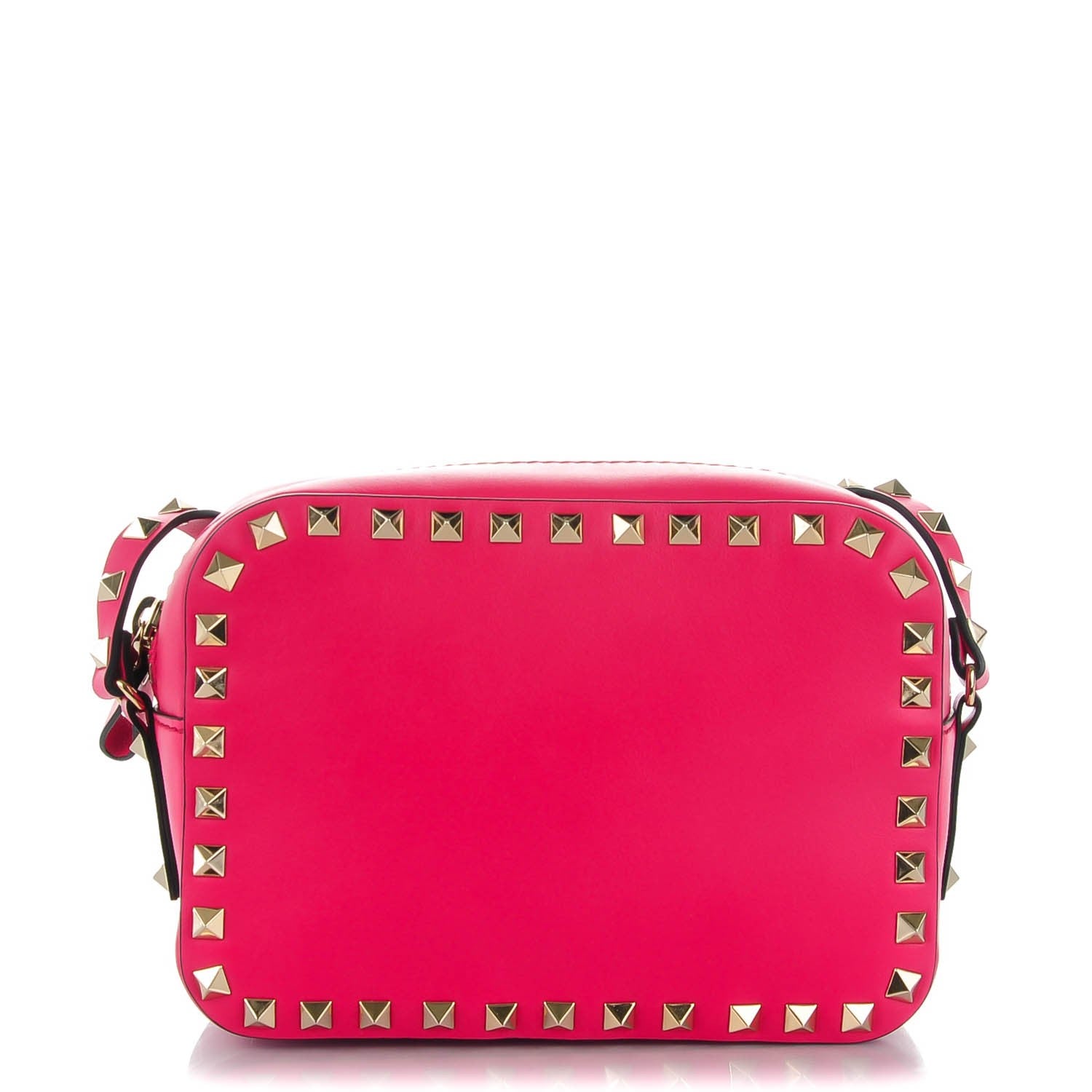 Valentino Garavani Calfskin Rockstud Camera Crossbody Bag Deep Fuxia 1 of 7