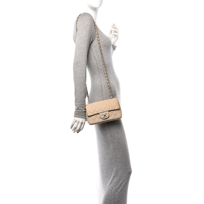 Chanel Caviar Quilted Mini Rectangular Flap Light Beige 2 of 13