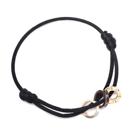 Cartier 18K Pink Yellow Gold Brown Ceramic Diamond LOVE Charity Bracelet Black 1 of 6