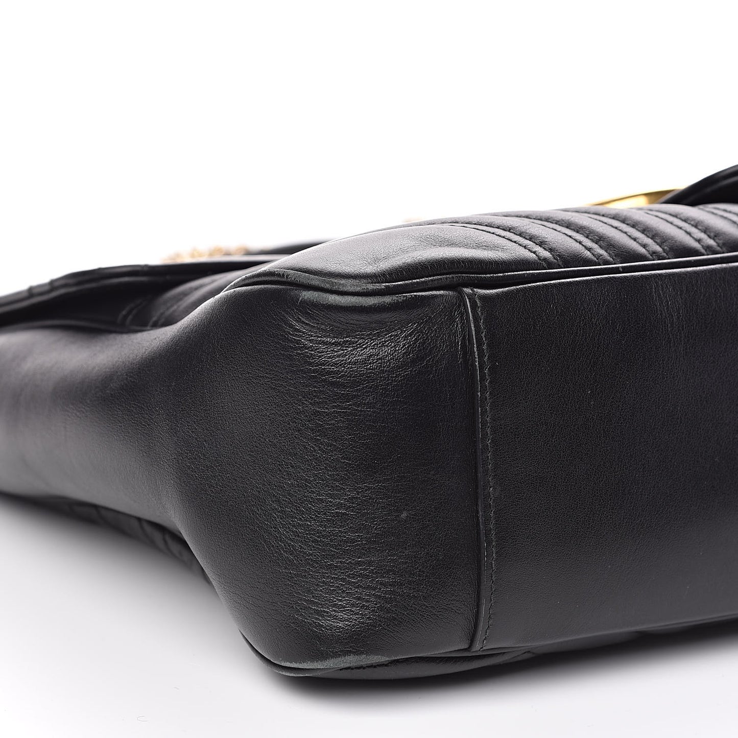 Calfskin Matelasse Large GG Marmont Shoulder Bag Black