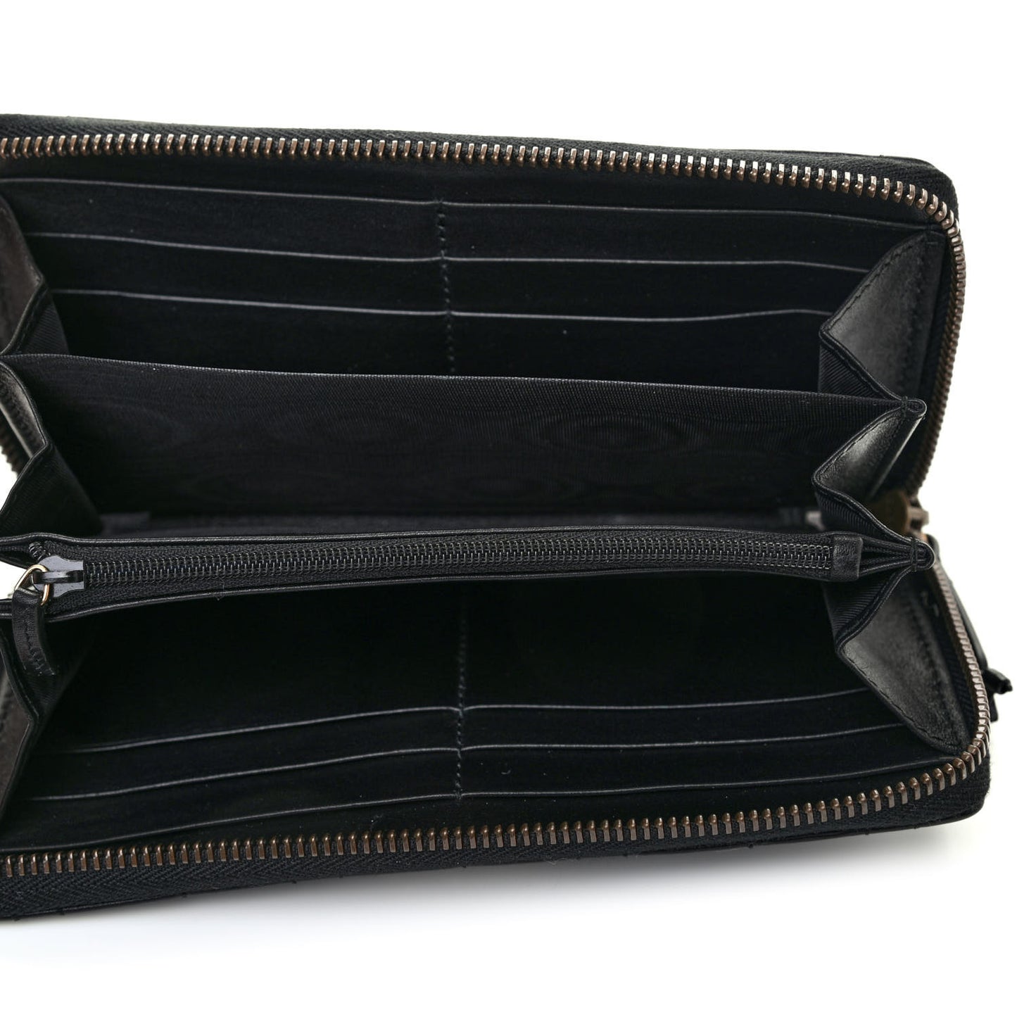 Calfskin Matelasse Pearly GG Marmont Zip Around Wallet Black