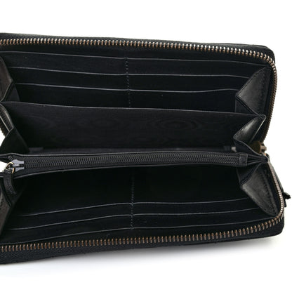 Gucci Calfskin Matelasse Pearly GG Marmont Zip Around Wallet Black 4 of 4