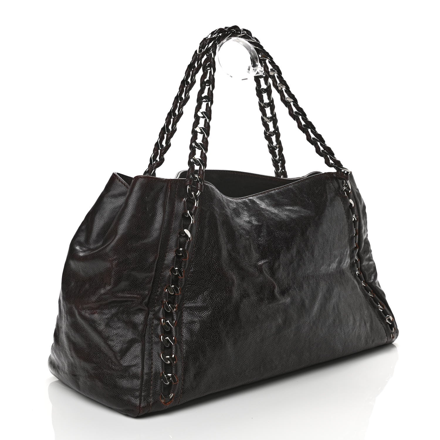 Chanel Glazed Caviar Large East West Modern Chain Tote Brown 3 of 11