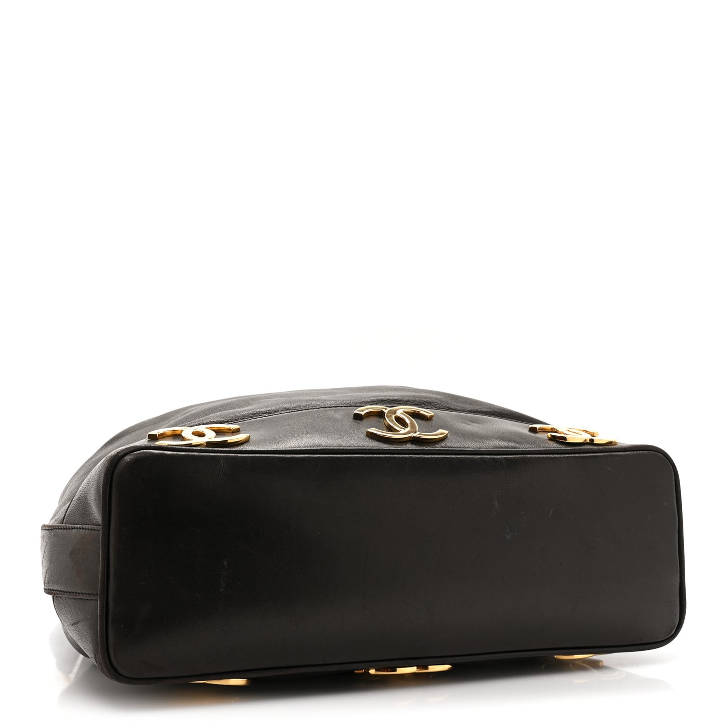 Lambskin CC Drawstring Shoulder Bag Black