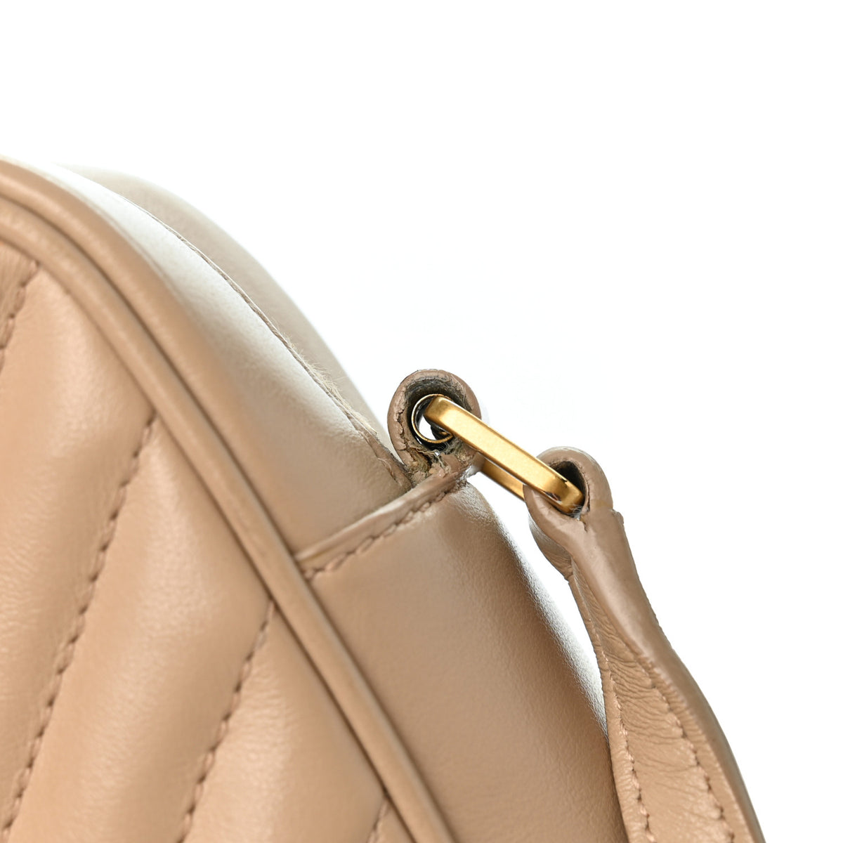 Saint Laurent Calfskin Matelasse Monogram Lou Camera Bag Dark Beige 12 of 12