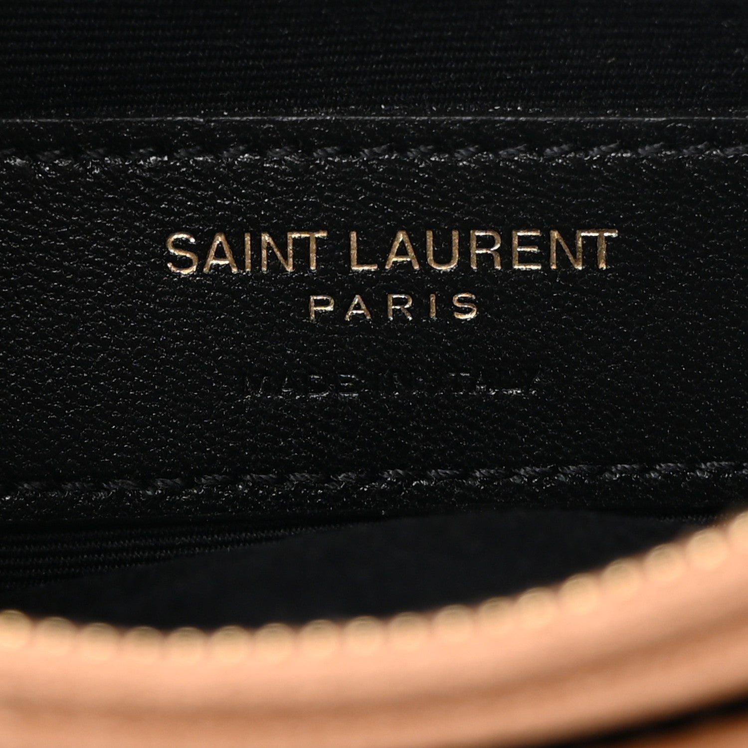 Saint Laurent Grain De Poudre Chevron Monogram Bill Pouch Dune 6 of 8