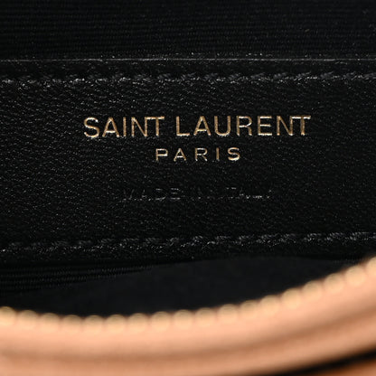 Saint Laurent Grain De Poudre Chevron Monogram Bill Pouch Dune 6 of 8