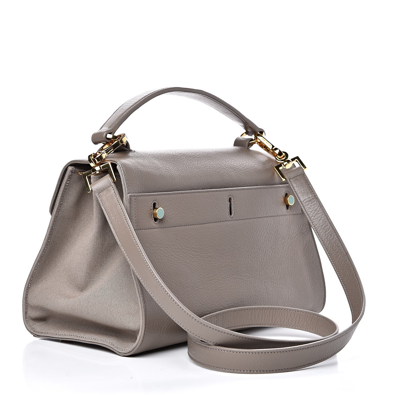 Saint Laurent Calfskin Canvas Small Muse Two Gray 3 of 9