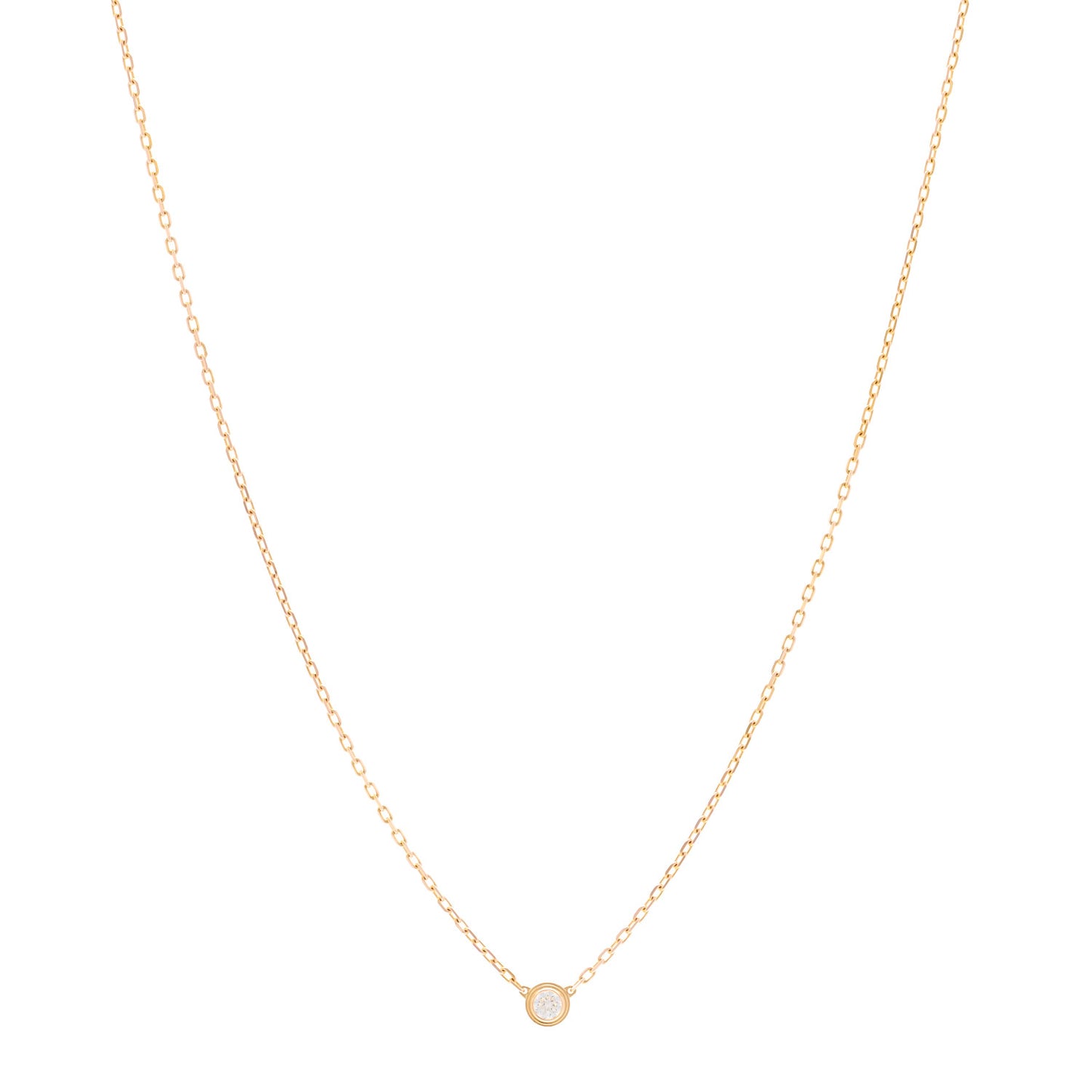 18K Pink Gold Diamond SM D'Amour Pendant Necklace