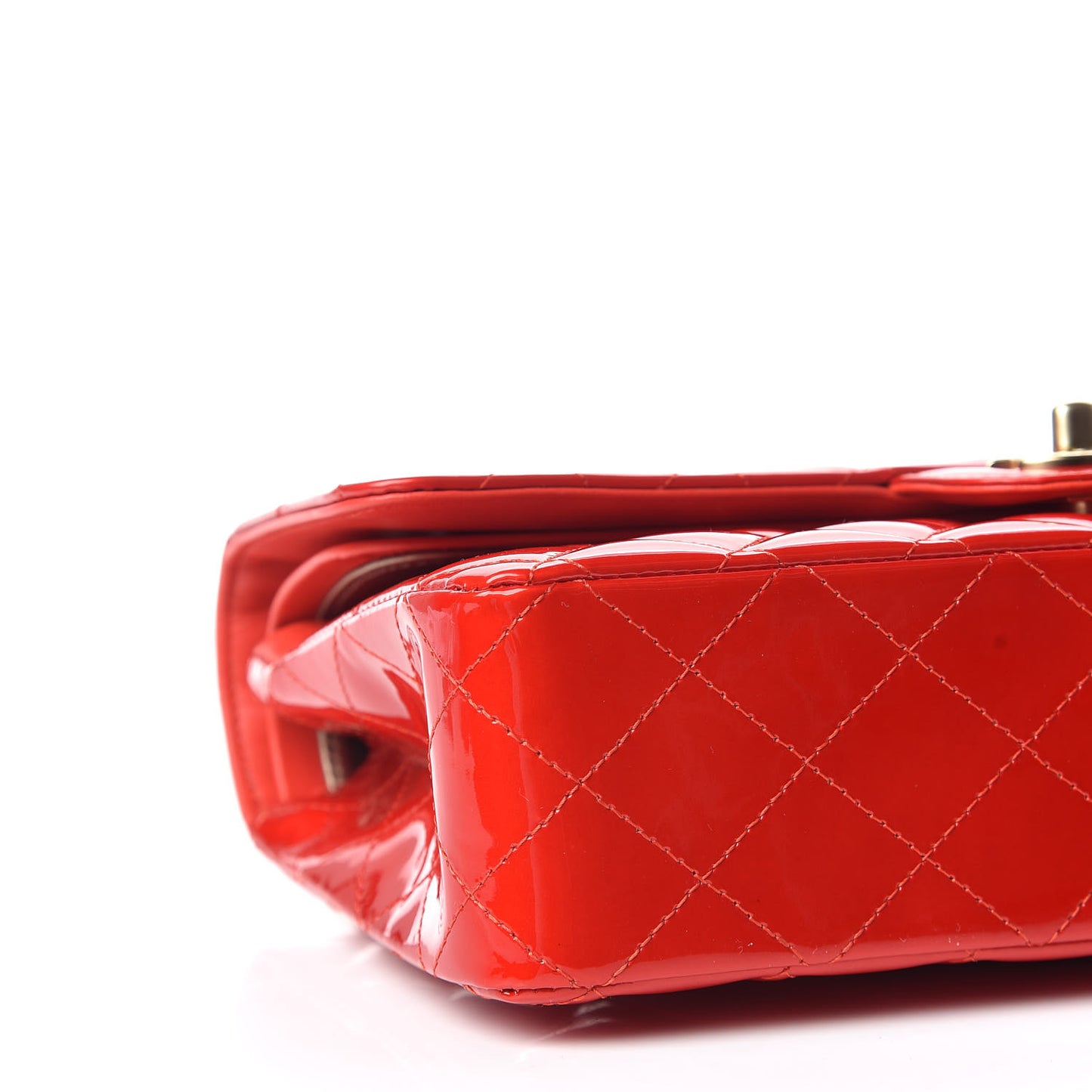 Patent Quilted Medium Mobile Art Double Flap Red