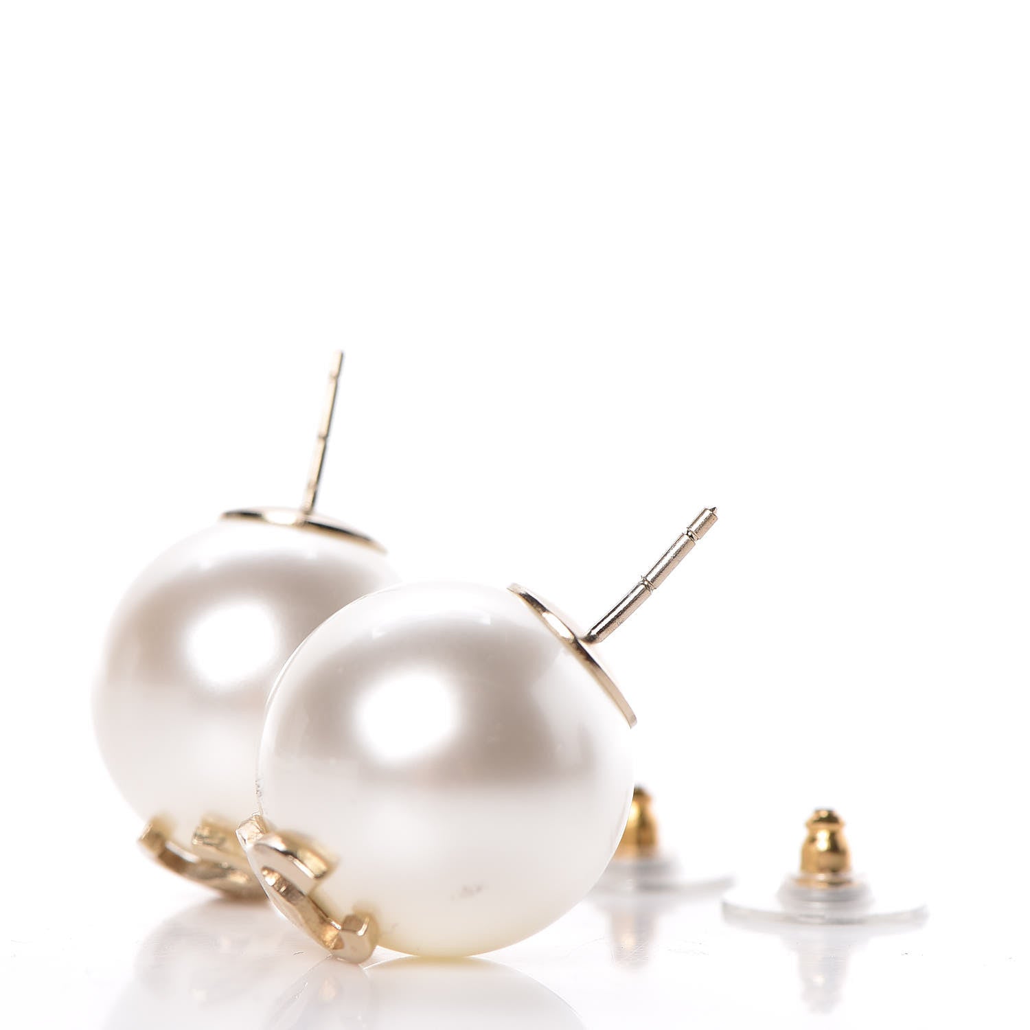 Chanel Pearl CC Large Earrings Gold 3 of 5