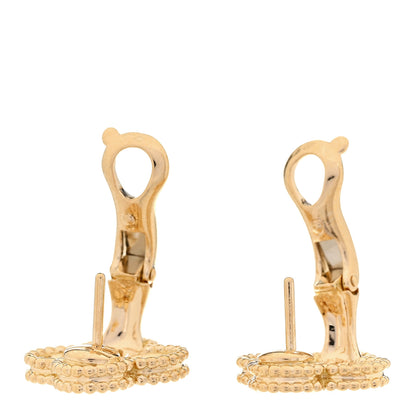 Van Cleef & Arpels 18K Yellow Gold Diamond Vintage Alhambra Earrings 3 of 4