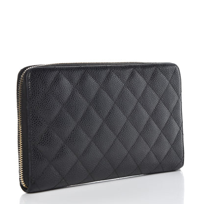 Chanel Caviar Quilted Large Zip Around Organizer Wallet Black 3 of 9