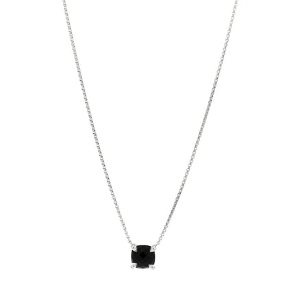 David Yurman Sterling Silver Diamond Black Onyx 7mm Chatelaine Pave Bezel Pendant Necklace 1 of 5