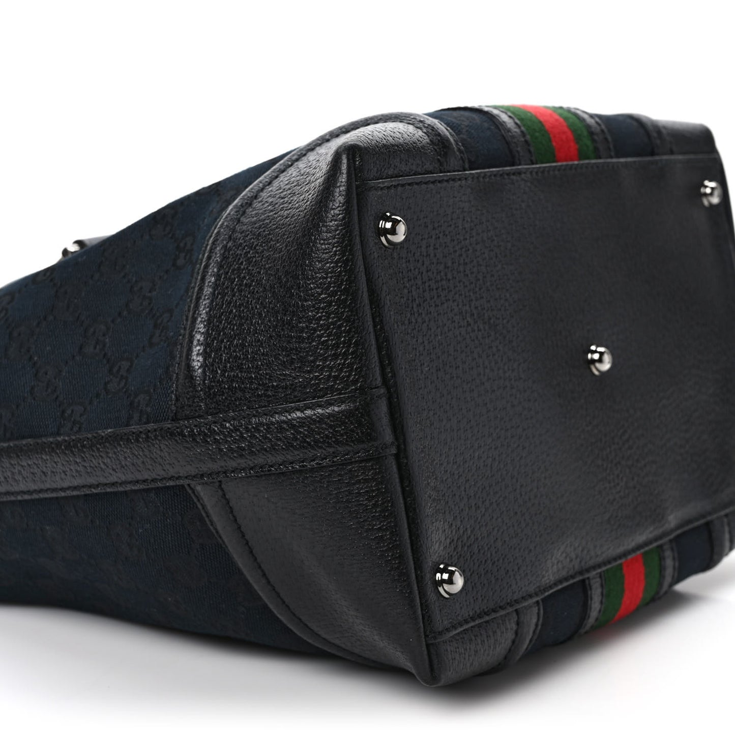 Monogram Web Treasure Boston Tote Black