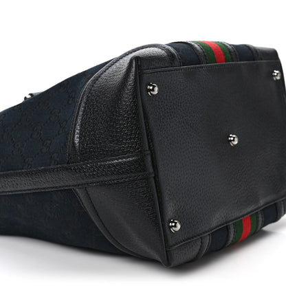 Gucci Monogram Web Treasure Boston Tote Black 8 of 11