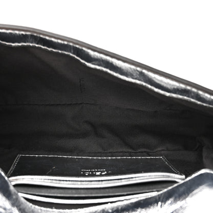 Fendi Vitello Catalan Mirror FF 1974 Embossed Mini Baguette Argento 5 of 10