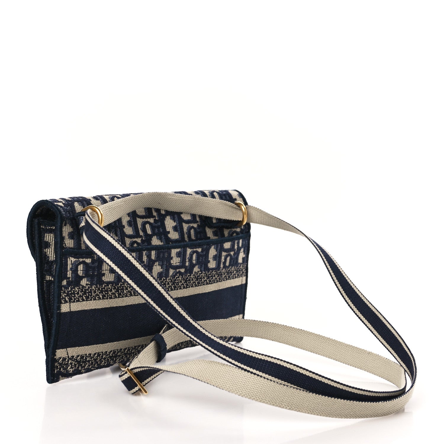 Christian Dior Oblique Slim Saddle Pouch Blue 3 of 9