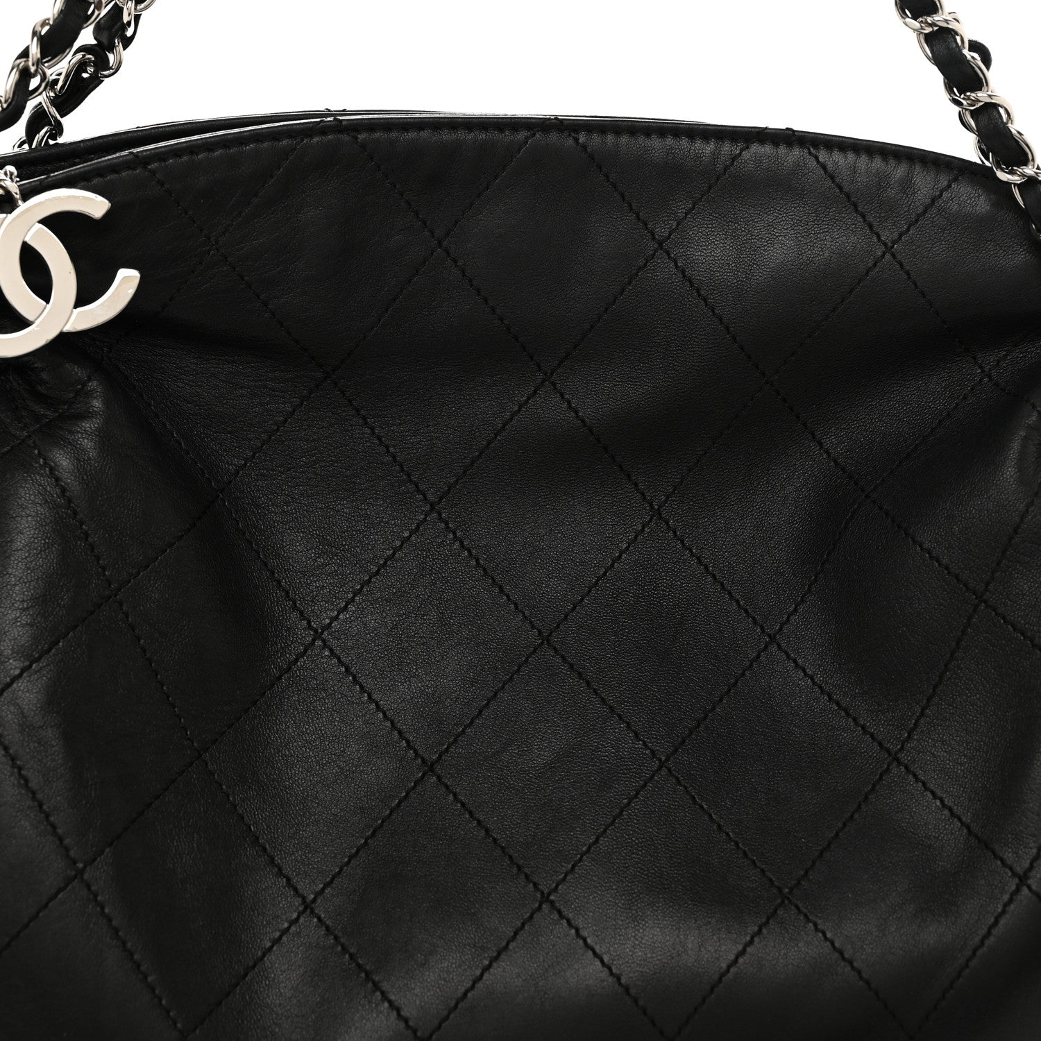 Chanel Lambskin Stitched Medium Ultimate Soft Tote Black 8 of 11