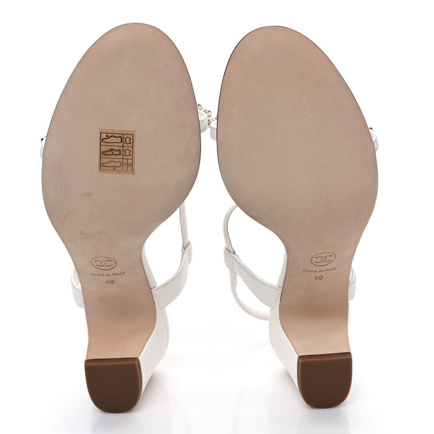 Chanel Lambskin Pearl CC Star Sandals 40 White 5 of 8