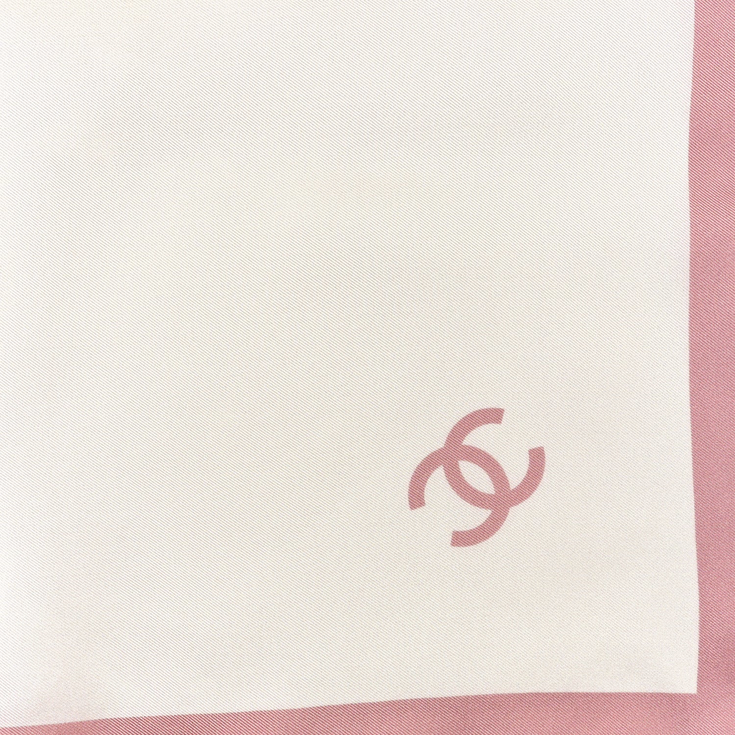Chanel Silk CC Square Square Ecru Light Pink 2 of 3