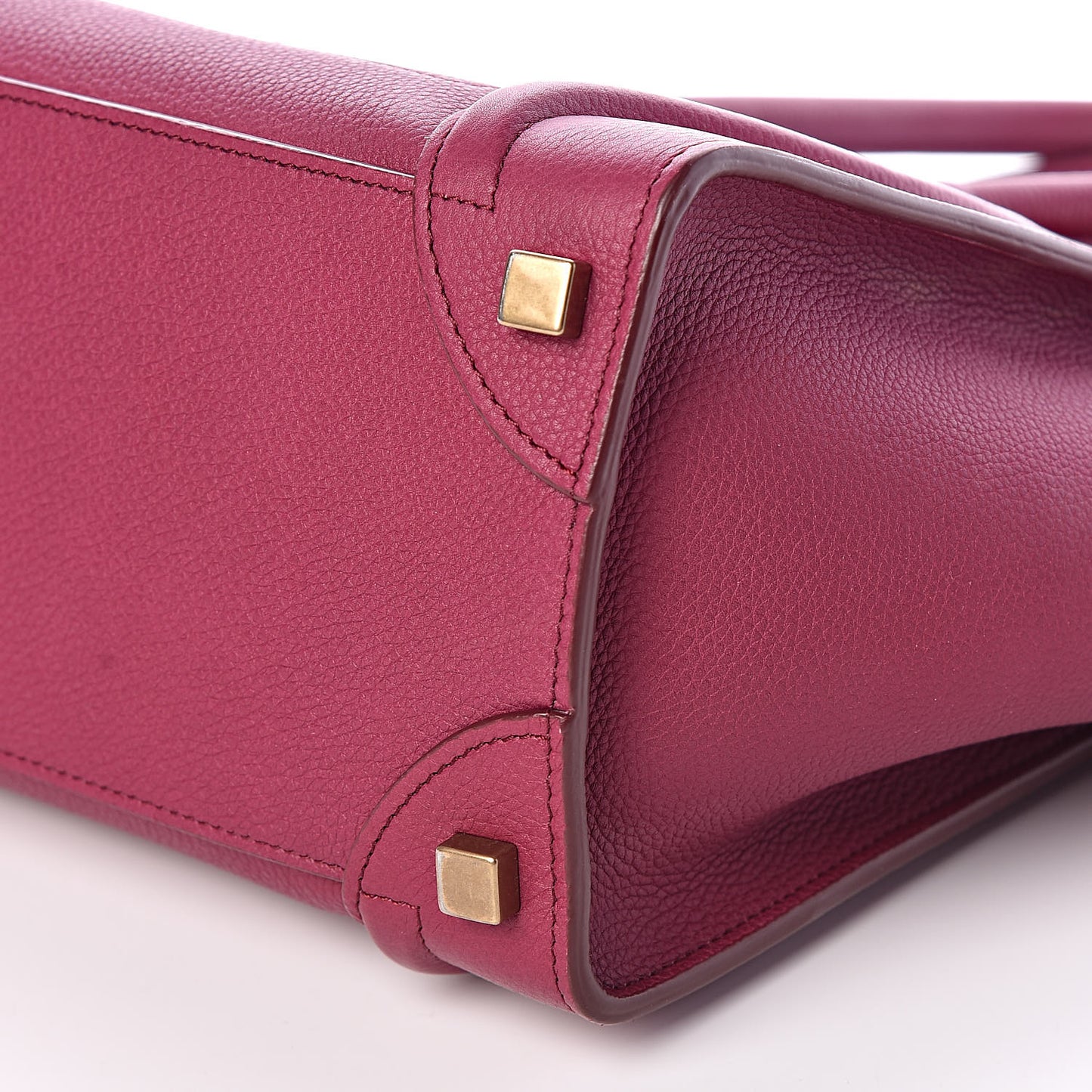 Baby Drummed Calfskin Micro Luggage Plum