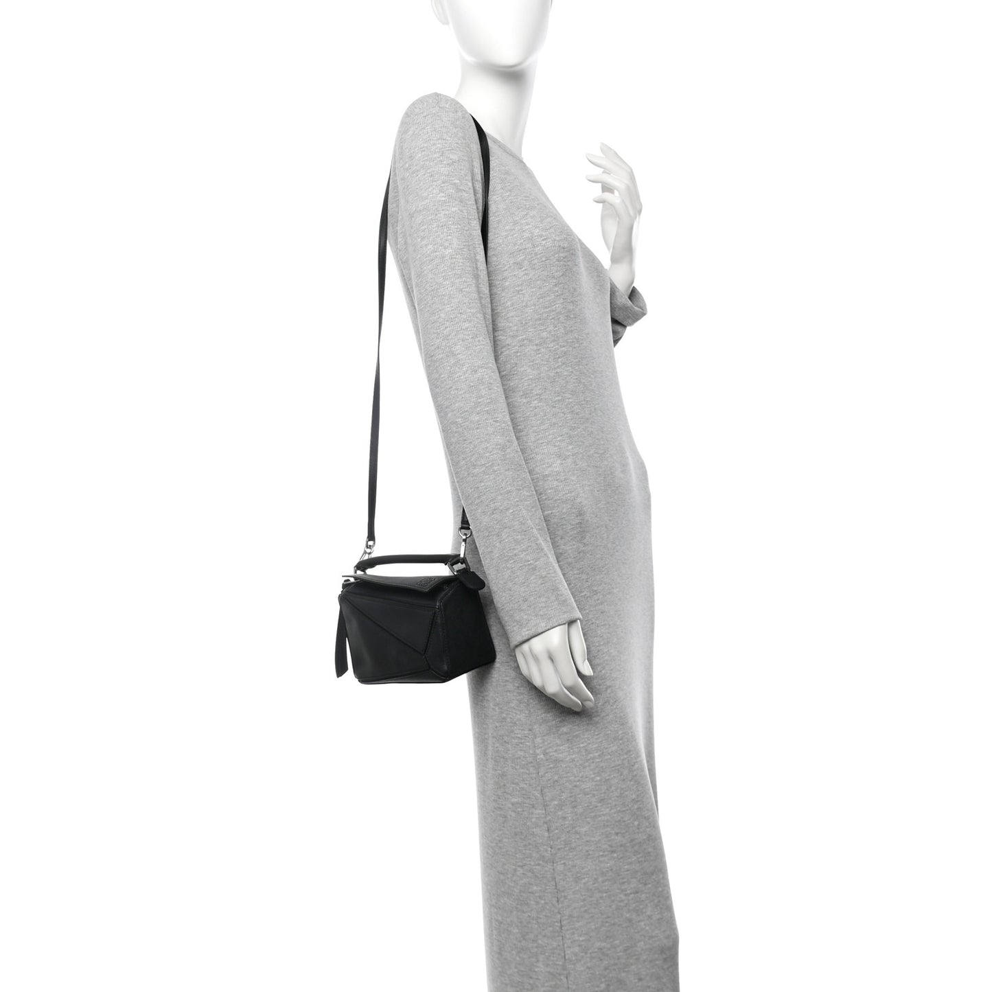 Calfskin Mini Puzzle Bag Black